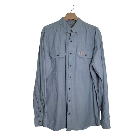 Carhartt Other - Carhartt Chambray Relaxed Fit Midweight Long Sleeve Shirt Size 2XL TALL Cotton